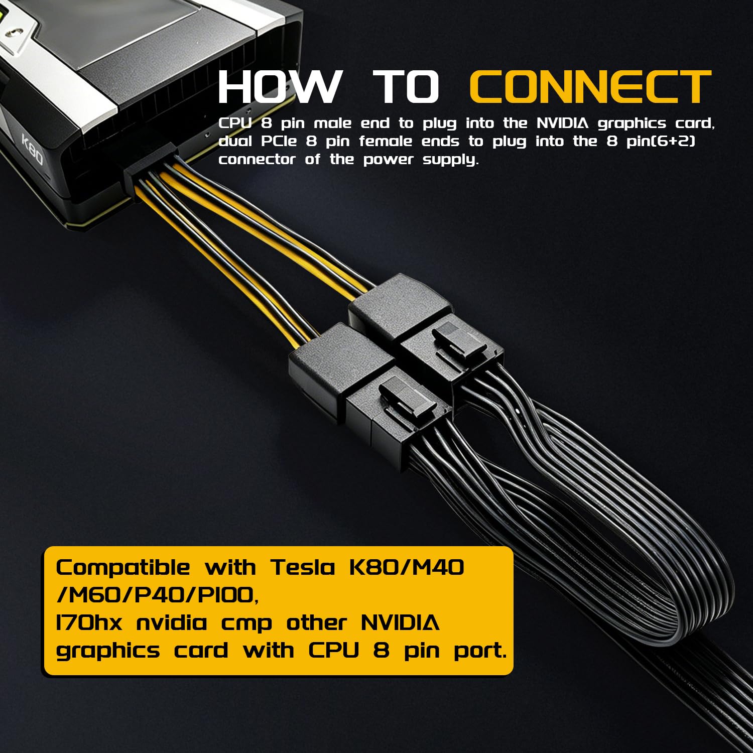 COMeap (2-Pack) NVIDIA Graphics Card Power Cable 030-0571-000 CPU